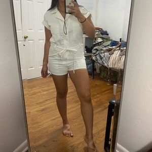 Kittenish White Romper